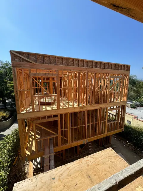 Ground-up duplex framing, Silver Lake