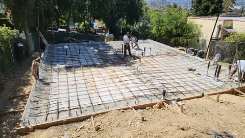 Foundation slab with rebar, Silver Lake